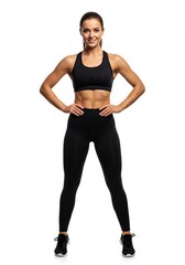 Fitness woman in sportswear posing isolated on white background workout routine and active lifestyle