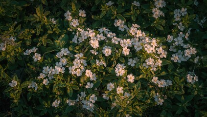 Forgive-me-not flowers in a vibrant garden, seasonal change