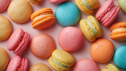 Assorted vibrant macarons