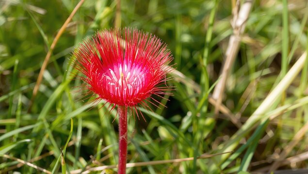 Carnivorous sundew flower Drosera fragrans, unique botanical specimen, seasonal change - Powered by Adobe