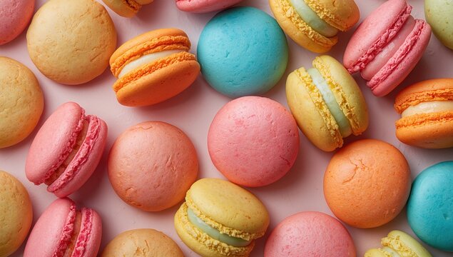 Assorted vibrant macarons - Powered by Adobe