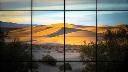 A mesmerizing view of the mesquite flat sand dunes in death valley national park at sunset, california, united states