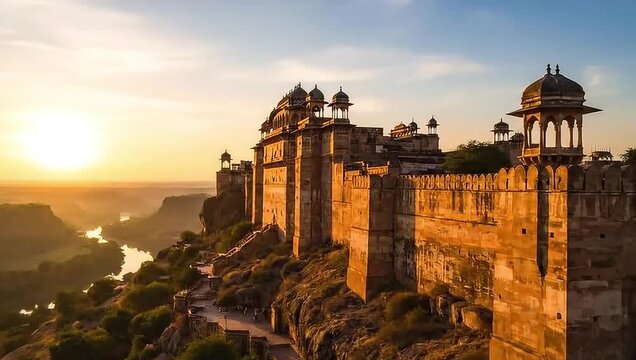 maharana pratap majestic ancient indian fort sunset landscape