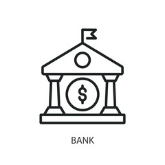Bank thin line icons. Original vector illustration.