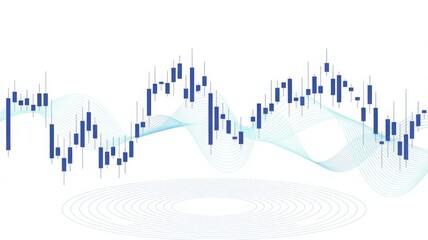 Stock chart shows financial trend. The graph displays market data, business charts, and investment analytics