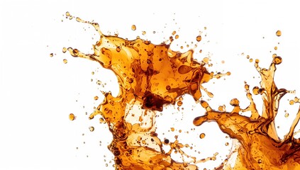 Whisky splash isolated on a white backdrop
