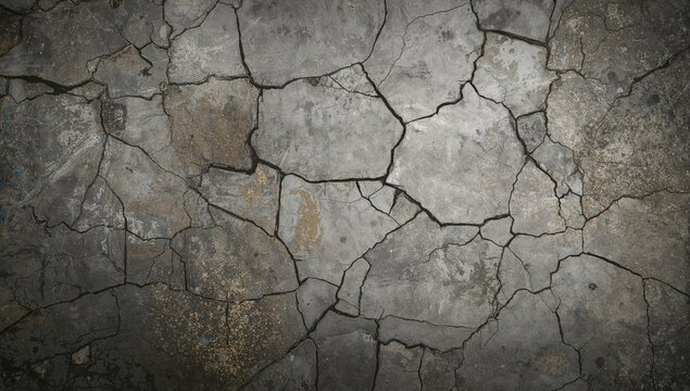 Cracked pavement texture in a distressed style, suitable for construction-themed layouts