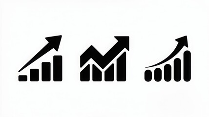 Visual of three charts symbolizing growth and progress