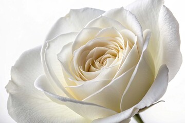 White rose on white background