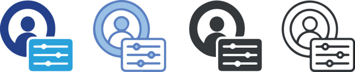 flat design Personalization Icon Set &ndash; Multiple Style Collection for Marketing, User, and UI Design