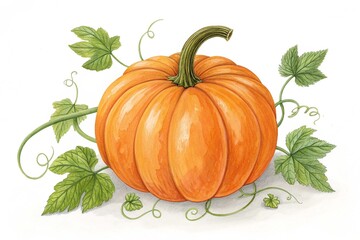 Fresh pumpkin on white background