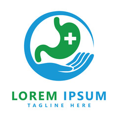 Stomach care logo vector icon template design