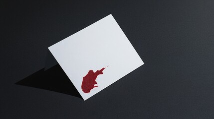 Obraz premium confidential. White business card with red ink stains obscuring the text. pitch deck slides, case study pages, designed for enterprise HRIS and productivity software interfaces, improves conversion.