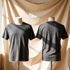 Versatile Charcoal Gray Crew Neck Short Sleeve T Shirt for Everyday Wear