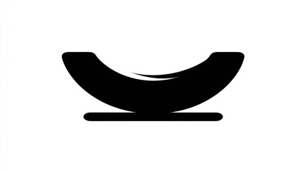 Obraz premium Abstract minimalist design of black curved shape against white background