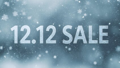 Icy 12.12 Sale Promotion with Snowflakes Winter Wonderland Festive Season Sparkling Background Great Deals and Discounts for Holiday Shopping