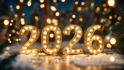 Bright and festive 2026 lights bring joy and anticipation for the new year, surrounded by winter decor and ambiance.