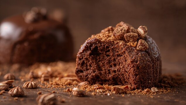 Chocolate pudding dessert backdrop, fiber-dense choice