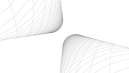 abstract buildings, architectural drawing 3d