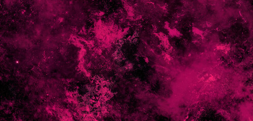 Creative abstract background featuring vivid magenta and black color tones with smoky texture and artistic paint splatter effect. Ideal for modern design, art prints, and digital wallpapers. © Shariq .B