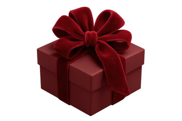 Obraz premium Red gift box with velvet ribbon bow, presenting celebration, holiday, and special event surprise