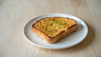 Garlic bread slices arranged on a plate, fiber-dense choice