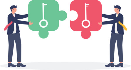 Fototapeta premium illustration of a match between business solutions and problems 