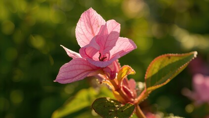 Close-up of a vibrant pink hardy begonia flower