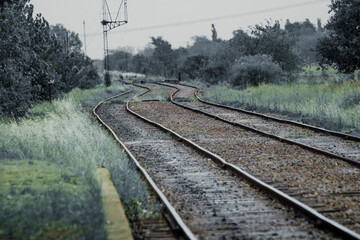 Obraz premium railway in the countryside