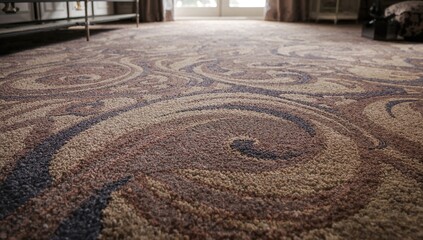 Naklejka premium Floor showcasing a uniquely crafted carpet pattern