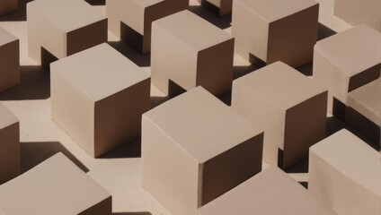 Fototapeta premium Abstract Cityscape - A Minimalist Aerial View of Geometric Buildings.