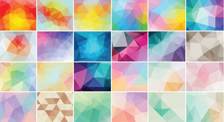 Modern vibrant geometric backgrounds for websites or presentations offer a fresh, contemporary feel with eye-catching colors and dynamic polygonal shapes