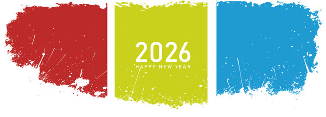2026 Happy New Year Grunge Style Background