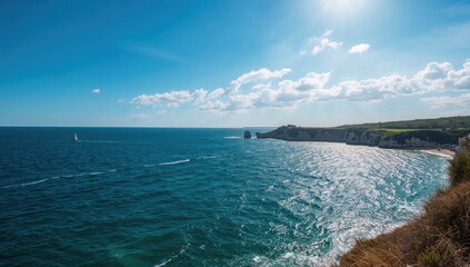Clear skies and azure waters, ideal for relaxation and serenity