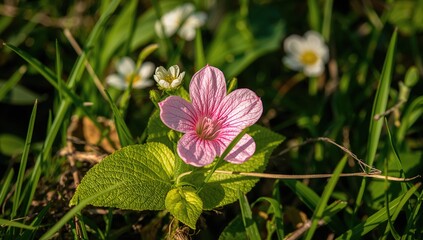 Close-up of a vibrant pink blossom with natural textures