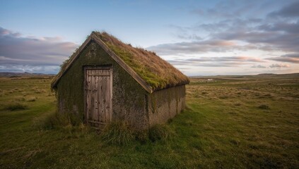 Shed in Turf House Design at an Old Farmstead in Southern Iceland