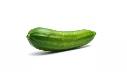 Cucumber vegetable placed on a white backdrop, fiber-dense choice