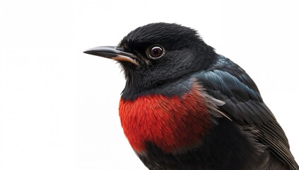 Fototapeta premium Beautiful bird against a white backdrop, suitable for editorial header background