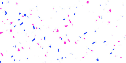 Scattered confetti in shades of pink blue and yellow and magenta falling  creating a festive and celebratory atmosphere visually appealing White Background.	