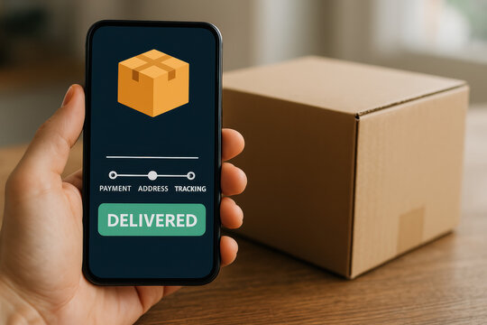 Payment address and tracking update deliver digital package status ensuring smooth delivery and customer satisfaction