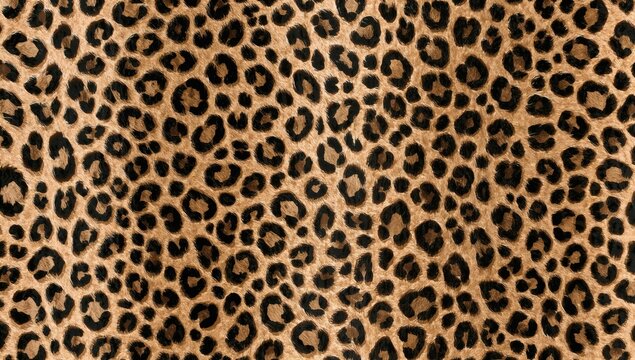 Leopard print seamless pattern, suitable for textile applications, fabric design, and wrapping materials
