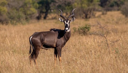 Obraz premium Powerful Waterbuck Antelope in the Wild - Symbol of Strength and Determination