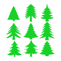 set of christmas trees