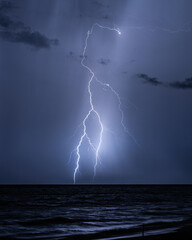 Tropical Lightning Storm Over the Ocean