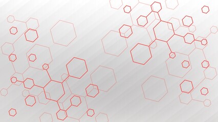 Abstract Red Chemistry Molecular Structures