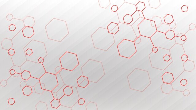 Abstract Red Chemistry Molecular Structures