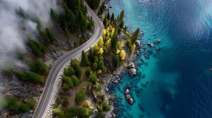 Aerial view of the island highway