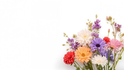 Flowers on a plain white backdrop, ideal for editorial use, Easter