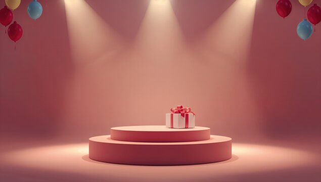 Mockup featuring a plain backdrop and a display base for showcasing the product