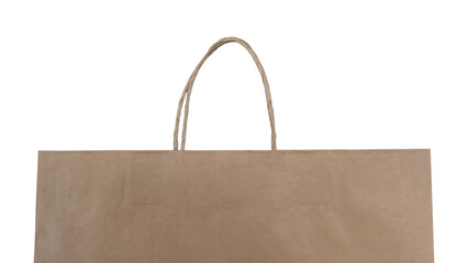 Paper shopping bag isolated on transparent background, PNG Format